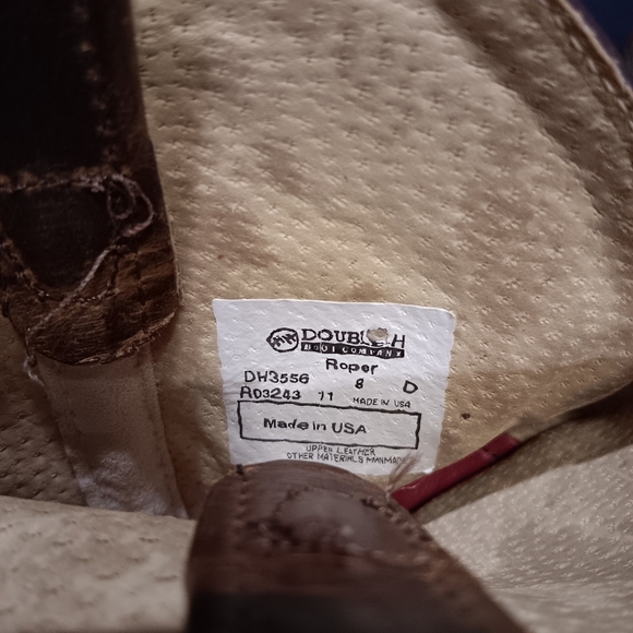 Double-H Boots® Men's 11" Domestic Wide Square Toe ICE Roper Boots Size 8D - Picture 7 of 9